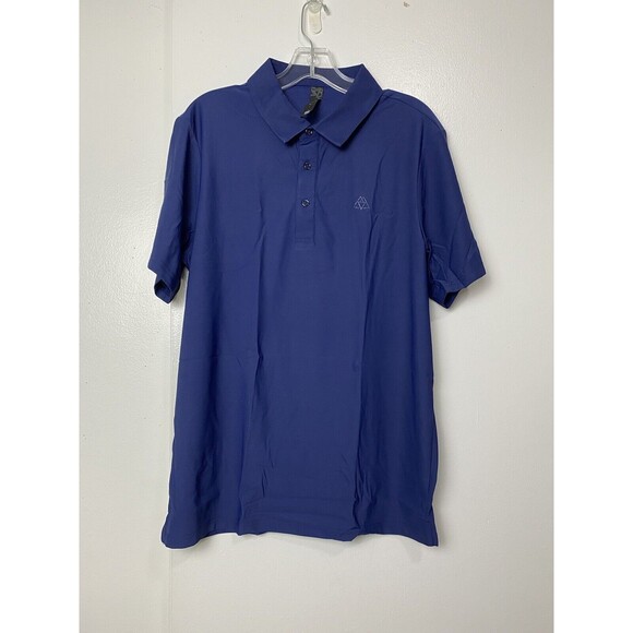 Haimont Polo Shirts Men Size L Blue Dry Fit Short Sleeve Collared Golf T-Shirts - Picture 2 of 14